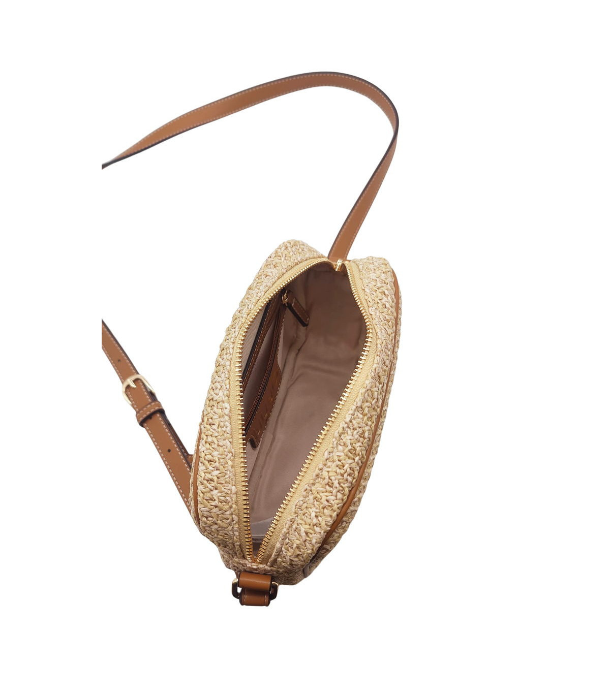 Liu Jo Bandolera mini Ferielle piel y rafia