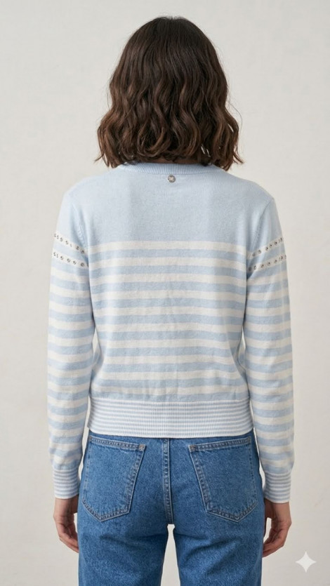 Liu Jo Cárdigan a rayas con tachuelas
