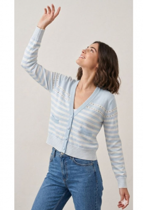 Liu Jo Cárdigan a rayas con tachuelas