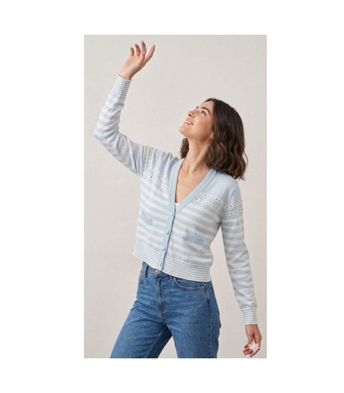 Liu Jo Cárdigan a rayas con tachuelas