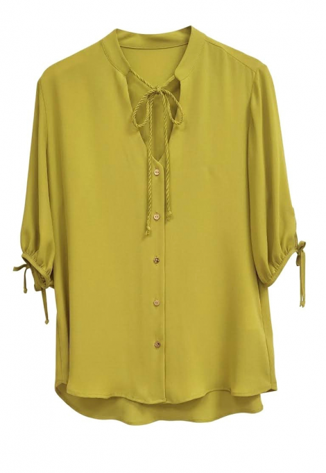 Scusi Blusa con lazada color mostaza
