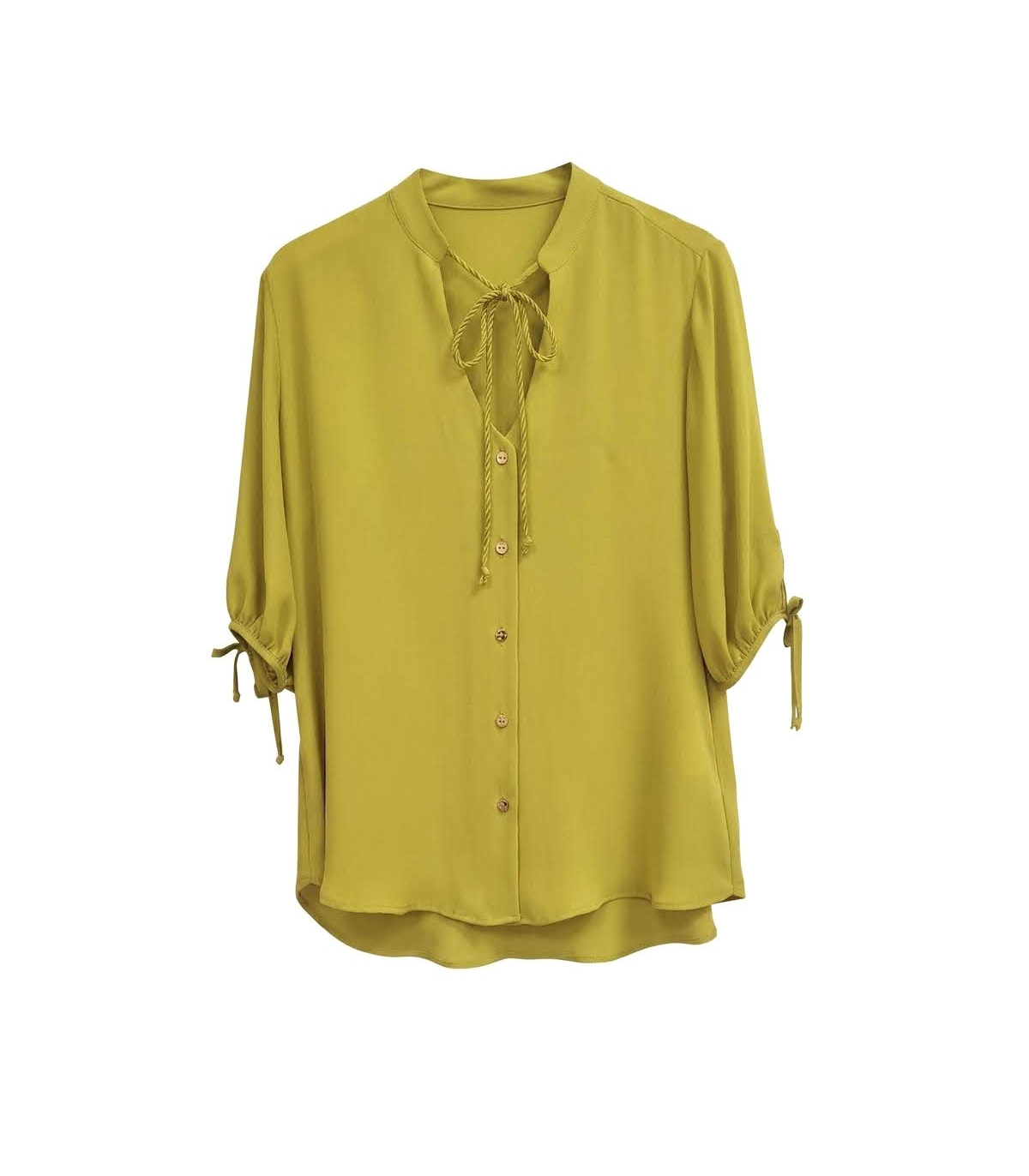 Scusi Blusa con lazada color mostaza