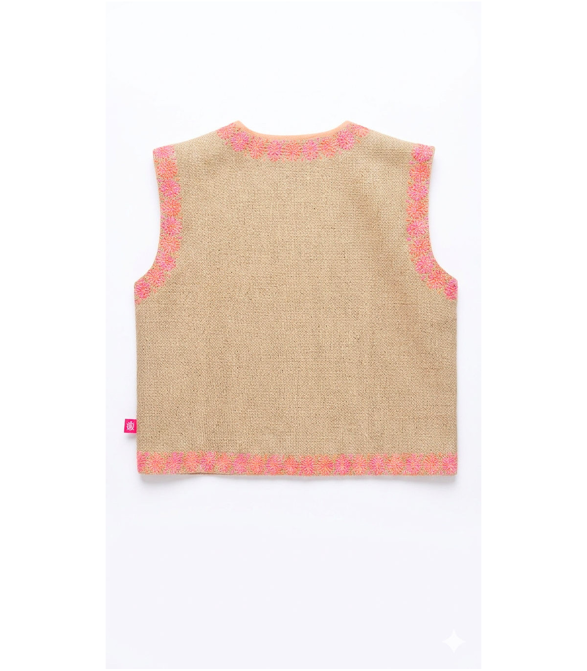 Tartaruga Chaleco color camel con bordado