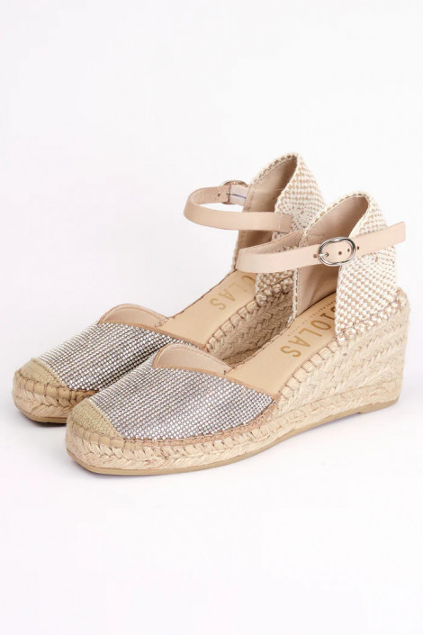 FABIOLAS Cuña Inma beige con brillantes