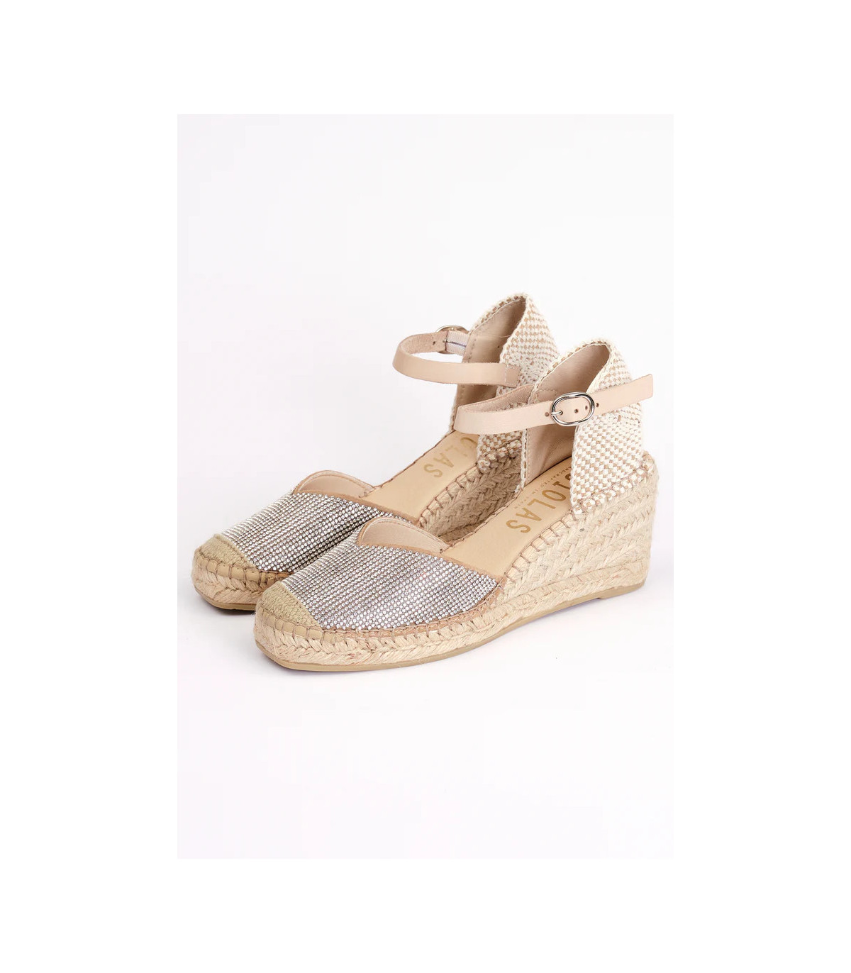 FABIOLAS Cuña Inma beige con brillantes