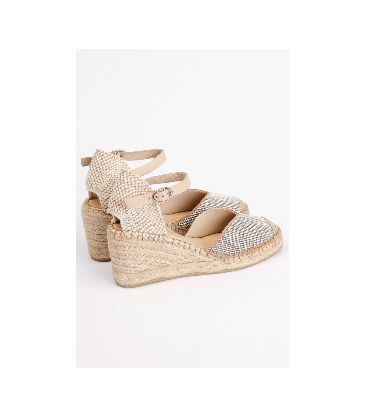 FABIOLAS Cuña Inma beige con brillantes