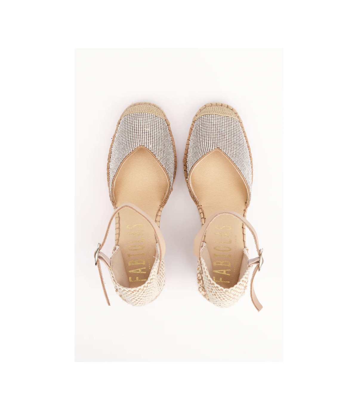 FABIOLAS Cuña Inma beige con brillantes