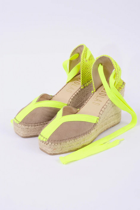 FABIOLAS Cuña Mara con cinta amarillo fluor