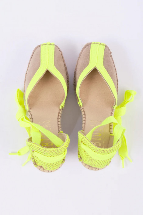 FABIOLAS Cuña Mara con cinta amarillo fluor