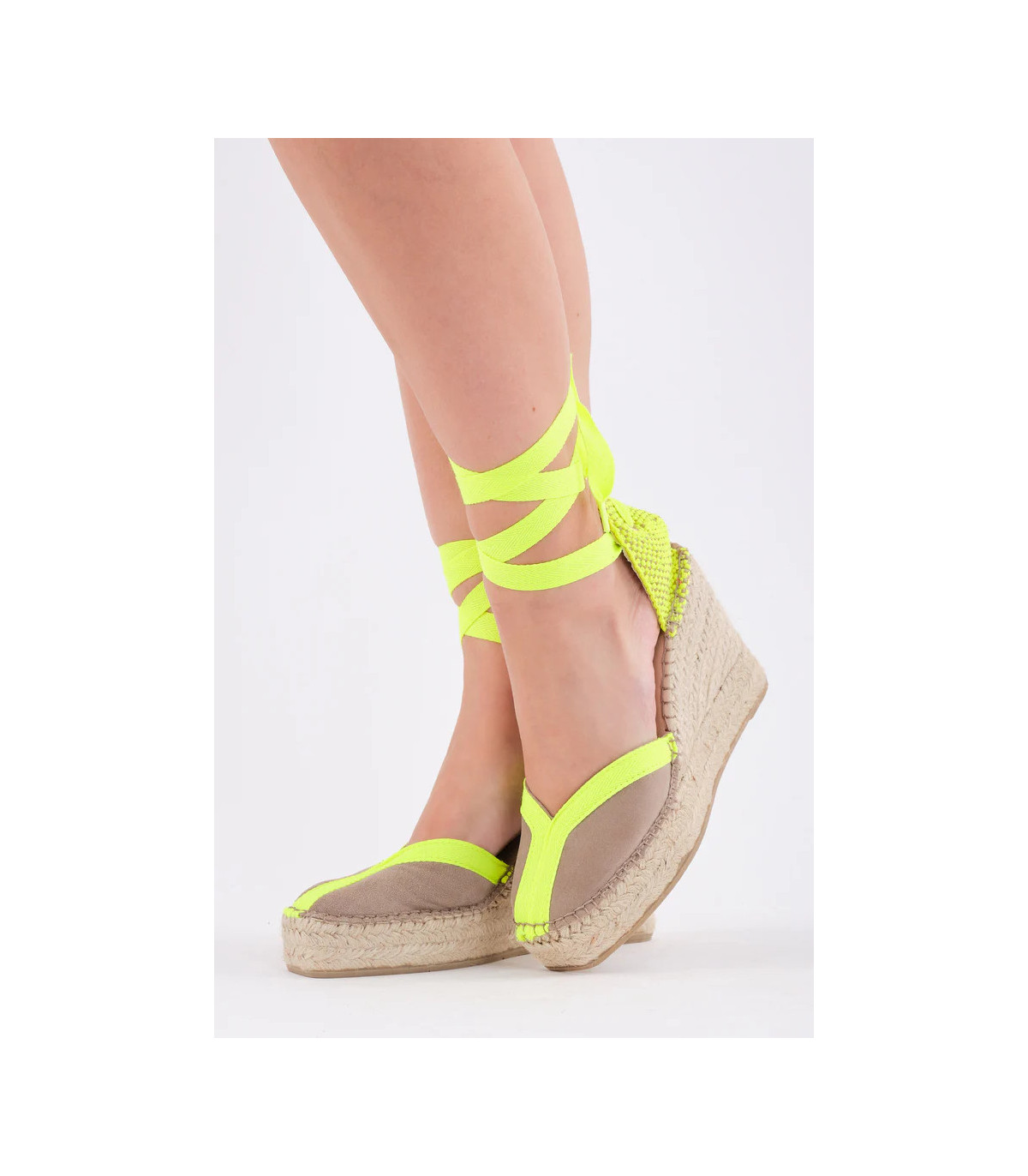 FABIOLAS Cuña Mara con cinta amarillo fluor