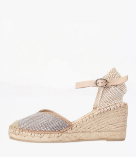 FABIOLAS Cuña Inma beige con brillantes