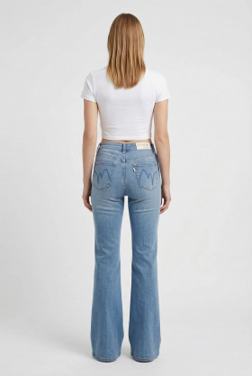 MET Vaqueros en denim azul acampanados