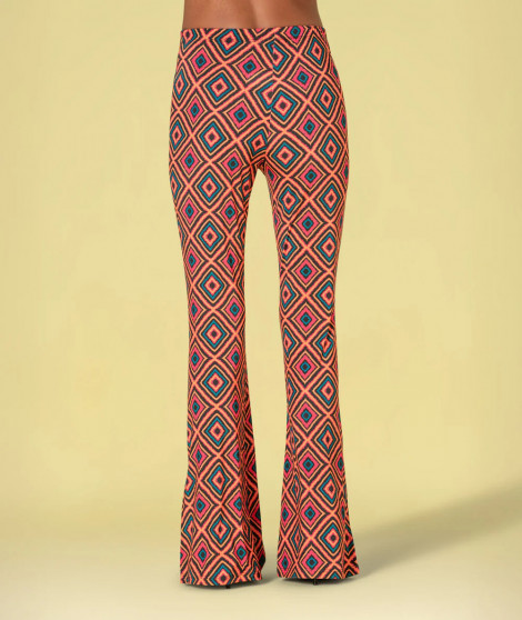 Ruga Pantalón estampado étnico acampanado