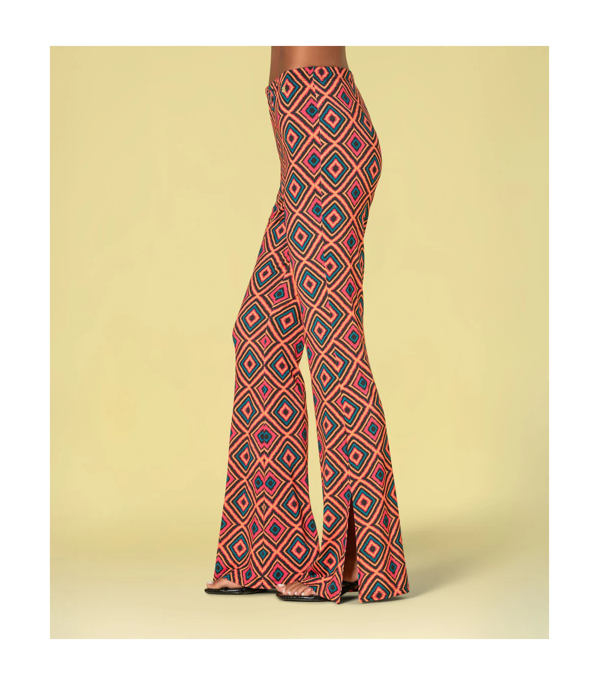 Ruga Pantalón estampado étnico acampanado