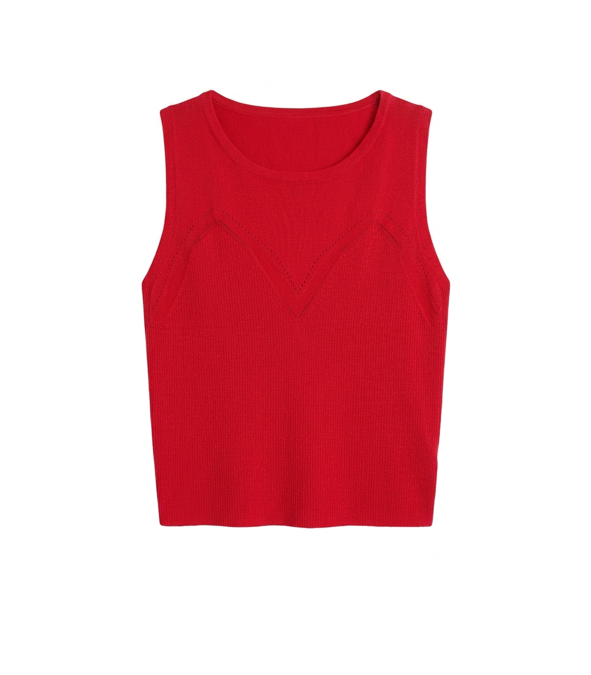 Lili Sidonio Top de punto color rojo