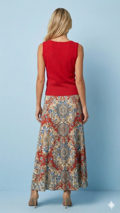 Lili Sidonio Top de punto color rojo