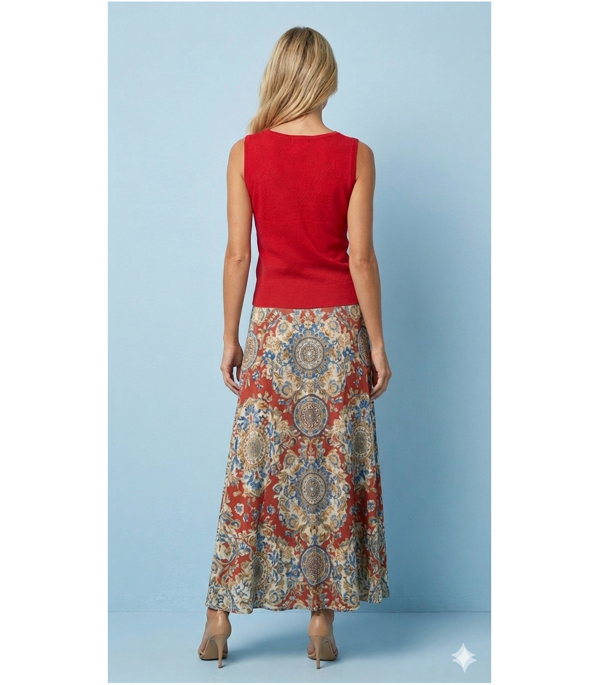 Lili Sidonio Top de punto color rojo