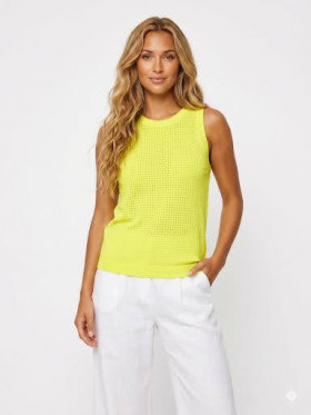 Kilt Blusa amarilla de punto crochet