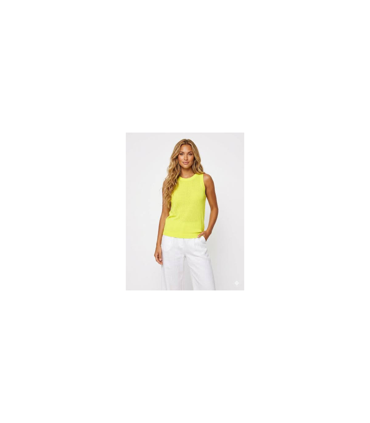 Kilt Blusa amarilla de punto crochet