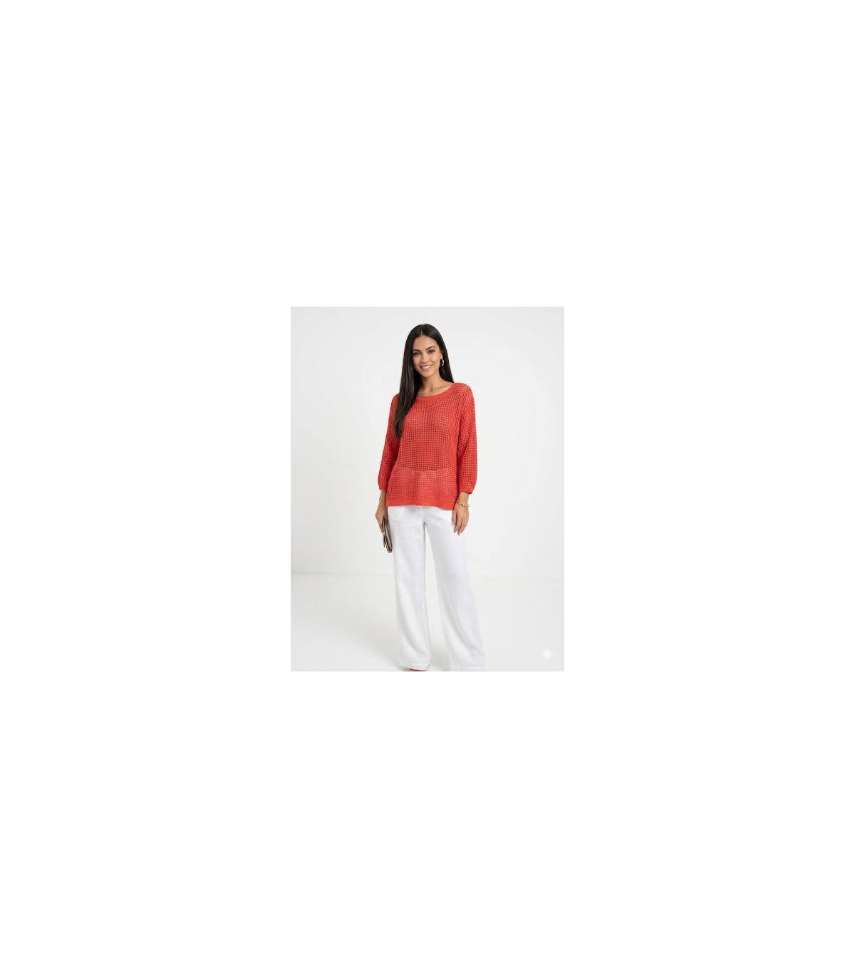 Kilt Jersey coral de tejido crochet