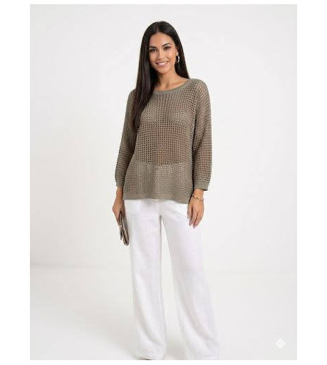 Kilt Jersey taupe de tejido crochet