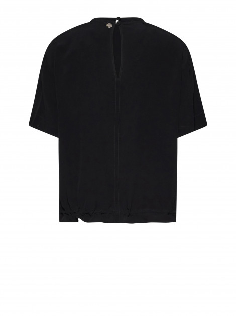 Silvian Heach Blusa negra con pedrería y cordón lurex