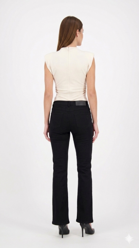 Silvian Heach Pantalón negro acampanado