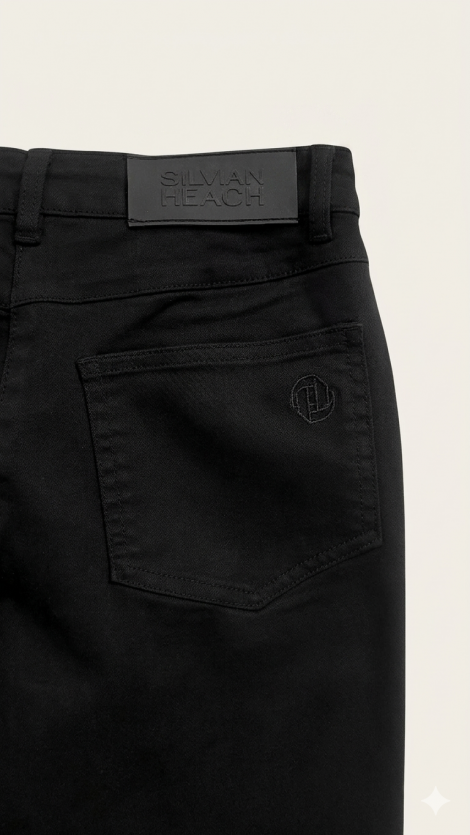 Silvian Heach Pantalón negro acampanado