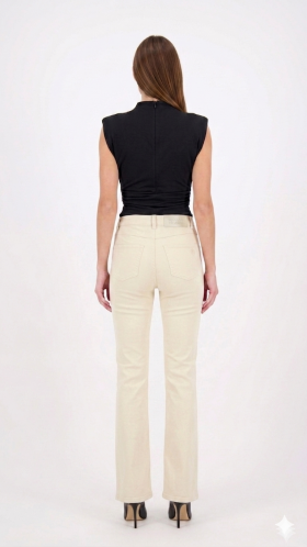 Silvian Heach Pantalón crudo acampanado