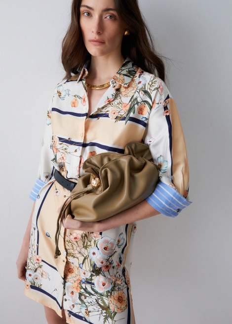 Liu Jo Vestido camisero efecto raso estampado