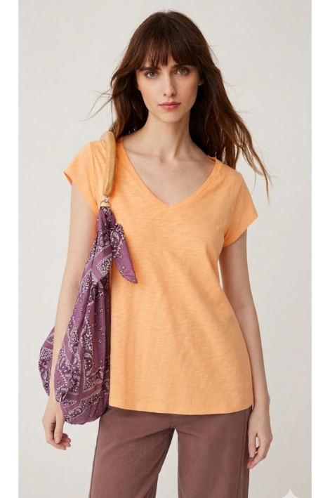 BSB Camiseta naranja cuello de pico
