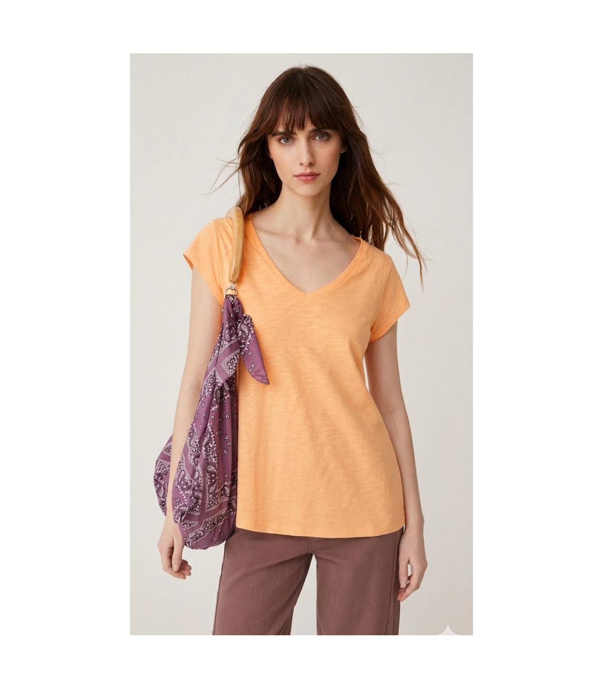 BSB Camiseta naranja cuello de pico