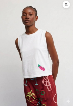 Dr Bloom Camiseta blanca sin mangas