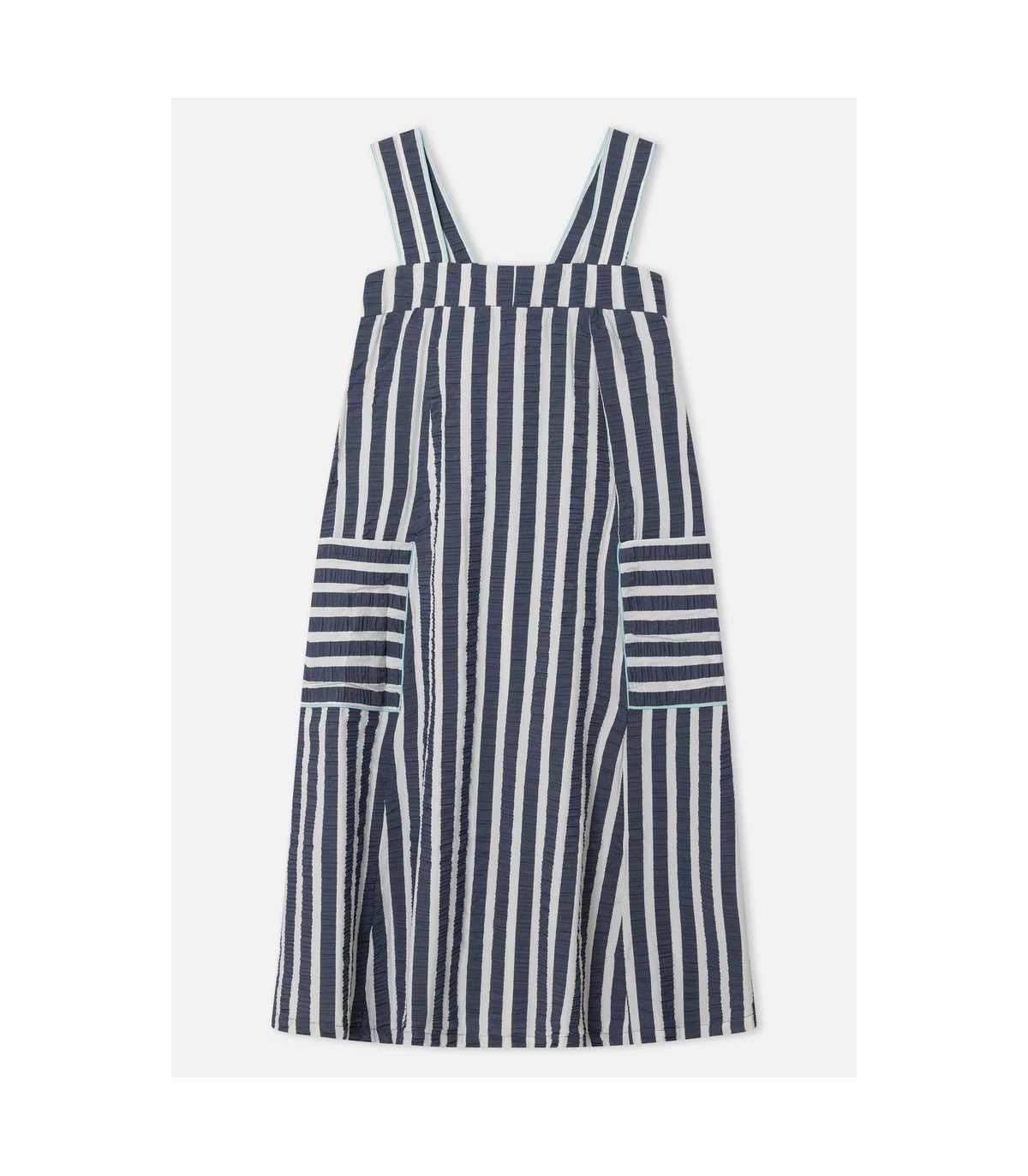 Dr Bloom Vestido rayas marino con bolsillos