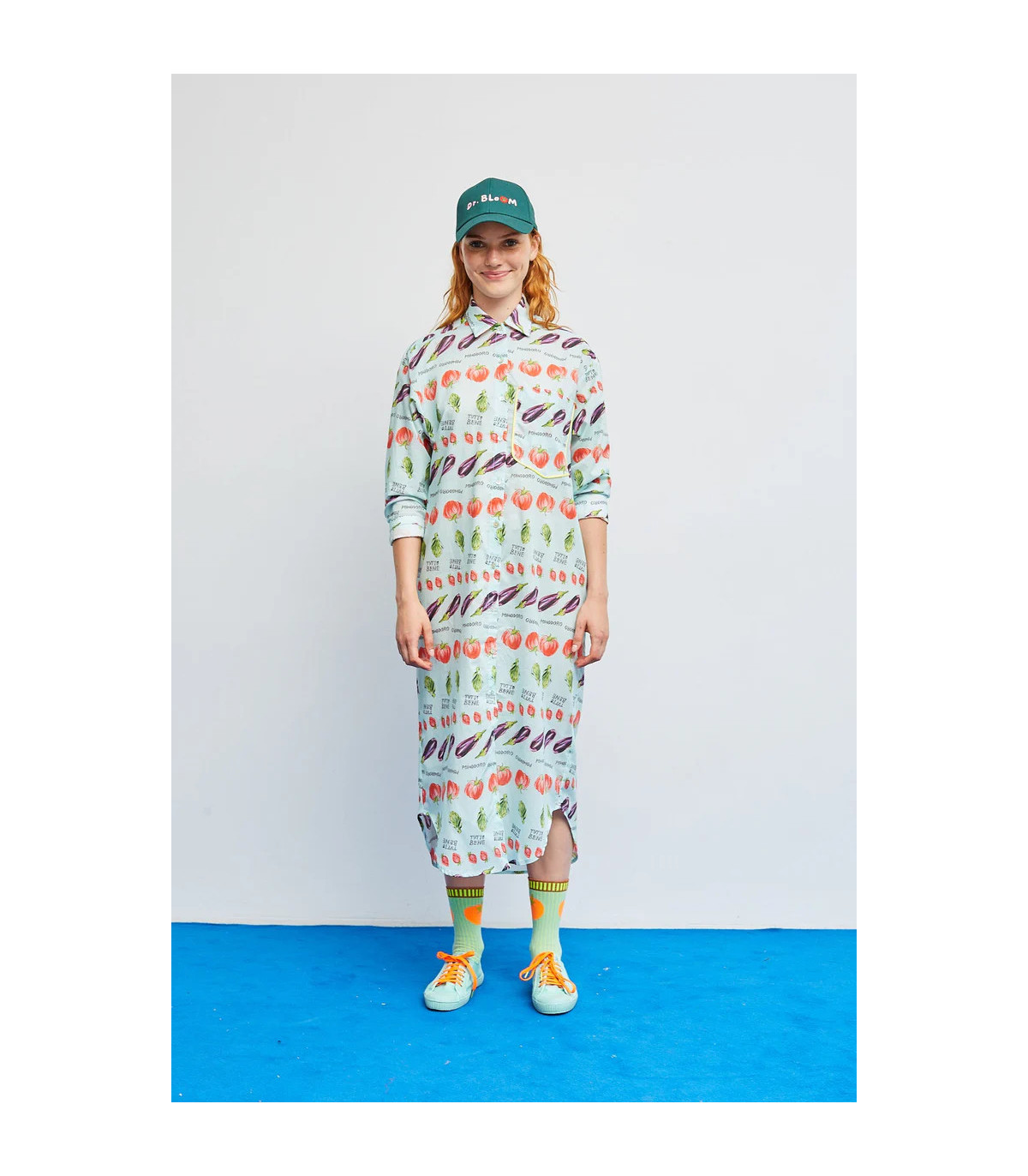 Dr Bloom Vestido camisero estampado frutal