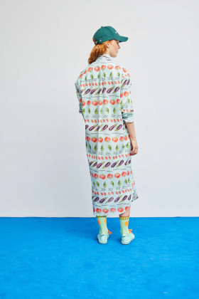 Dr Bloom Vestido camisero estampado frutal