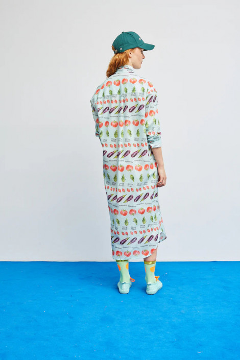 Dr Bloom Vestido camisero estampado frutal