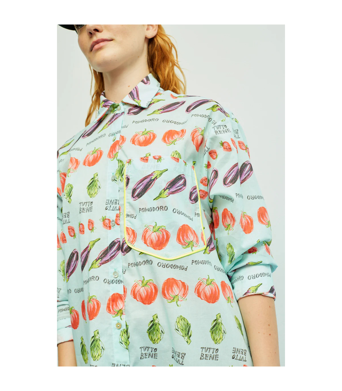 Dr Bloom Vestido camisero estampado frutal