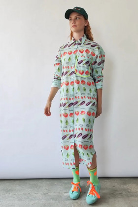 Dr Bloom Vestido camisero estampado frutal