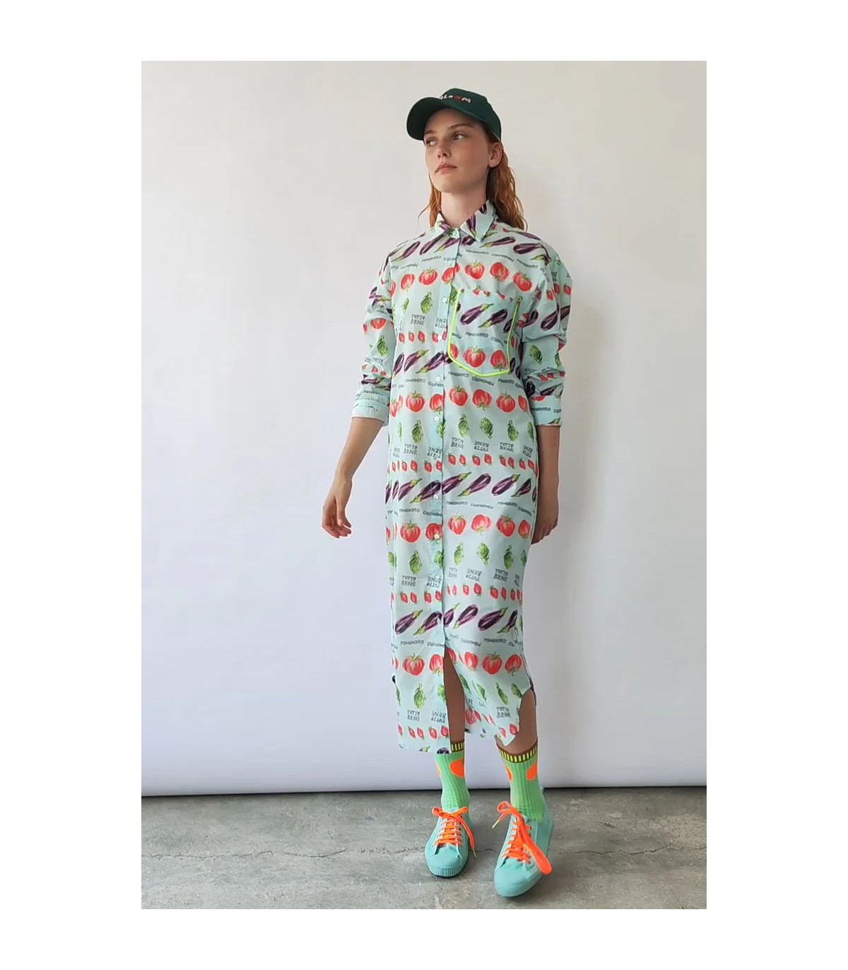 Dr Bloom Vestido camisero estampado frutal