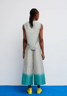 Dr Bloom Pantalón rayas gris-verde