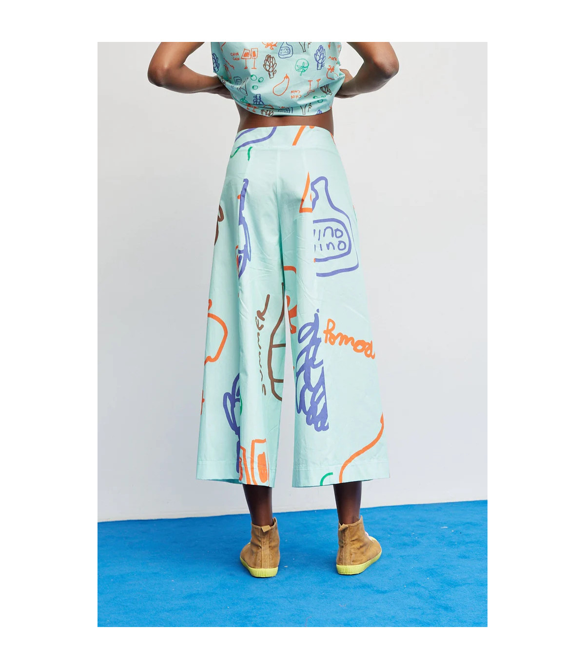 Dr Bloom Pantalón aguamarina estampado