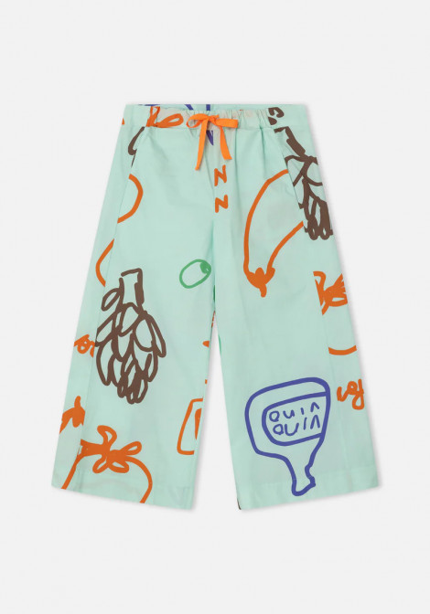 Dr Bloom Pantalón aguamarina estampado