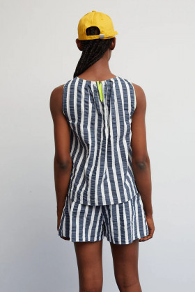 Dr Bloom Blusa de rayas marino