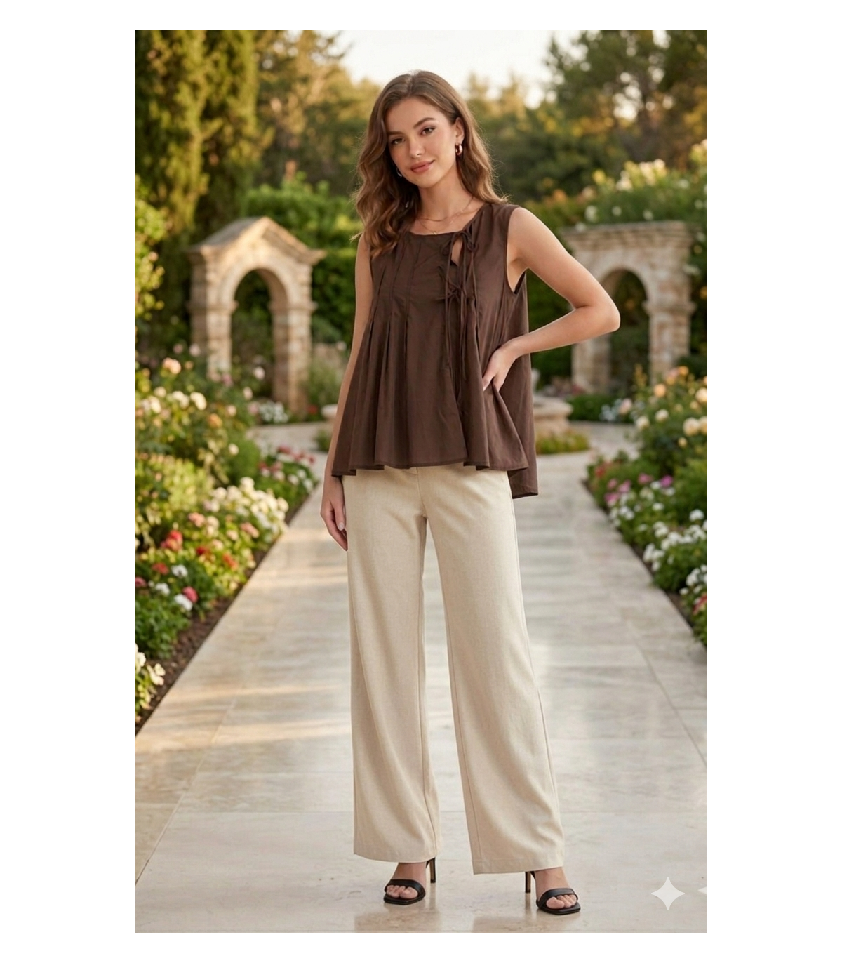 Meimeij Blusa avolantada color chocolate