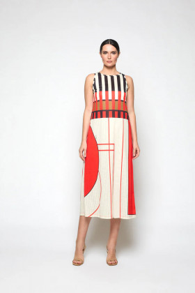 Mercedes De Miguel Vestido mosaico print
