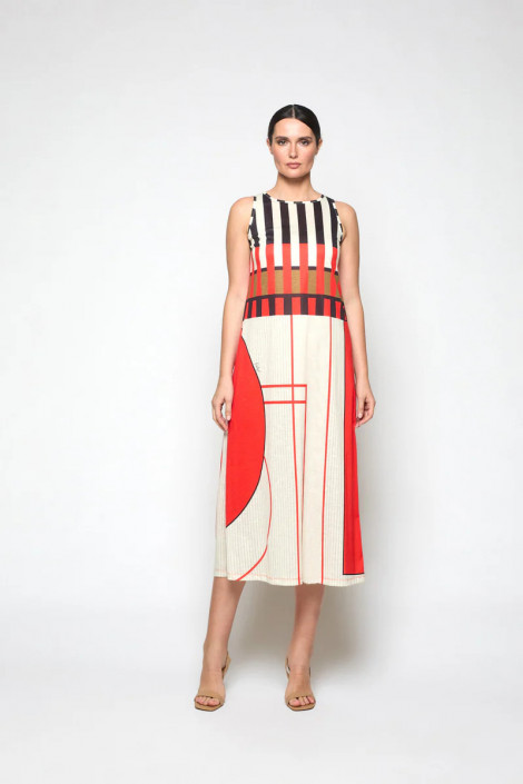 Mercedes De Miguel Vestido mosaico print