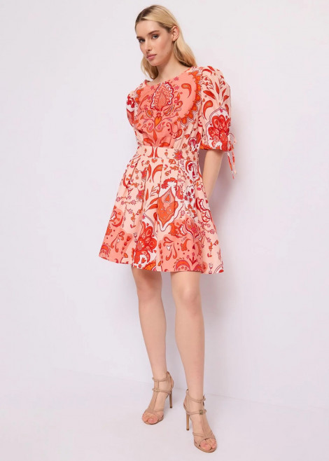 GAUDI Vestido corto de popelín estampado