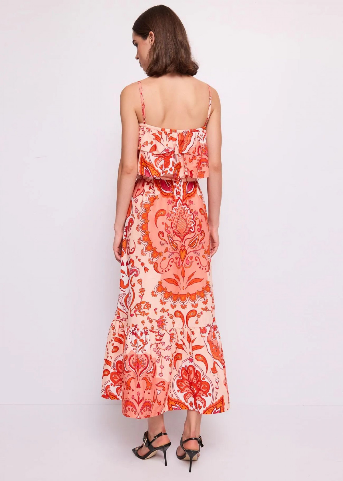 GAUDI Vestido de popelin estampado con cinturón