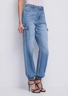 GAUDI Vaqueros cargo en denim desgastado